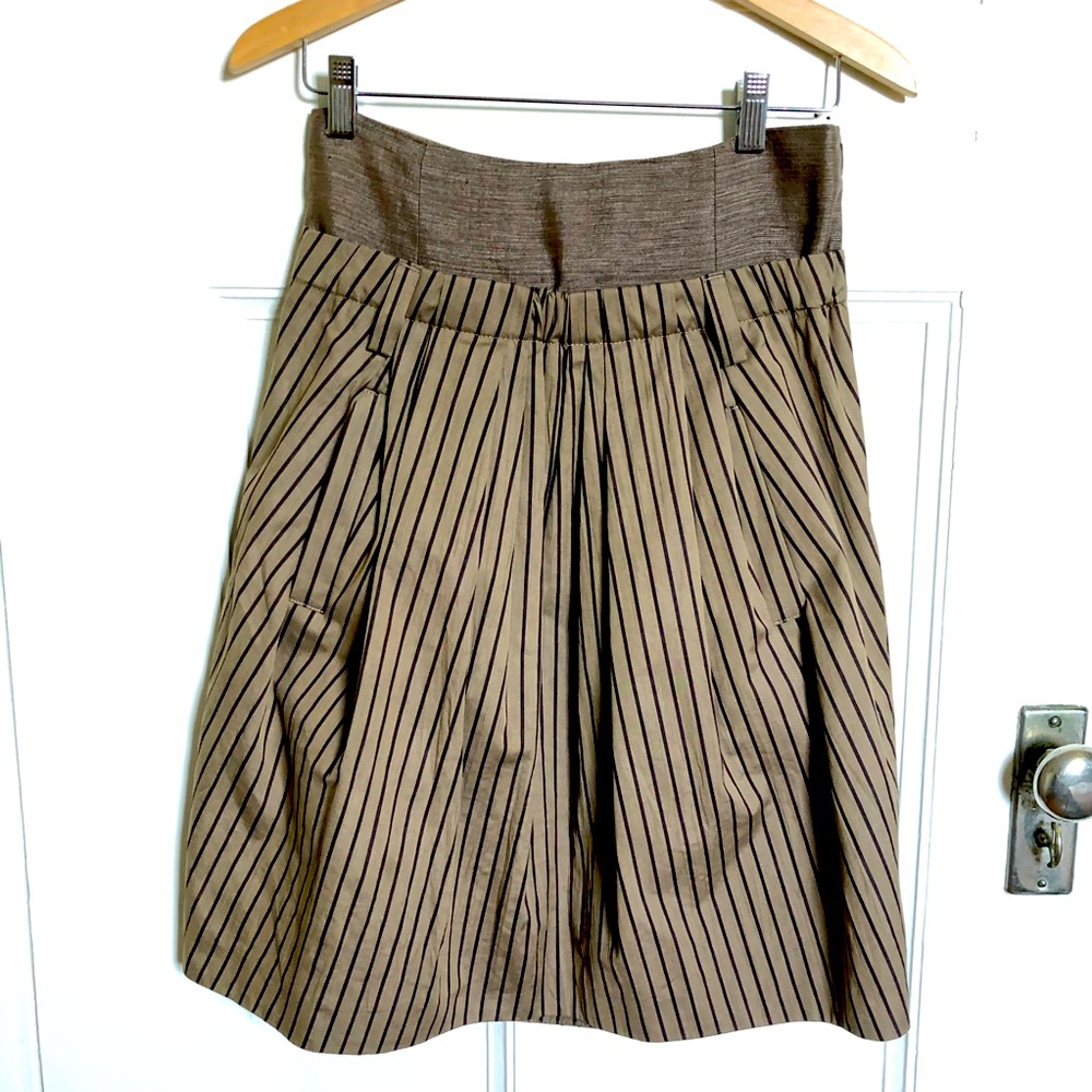 Brunello Cucinelli Brown Striped Skirt
